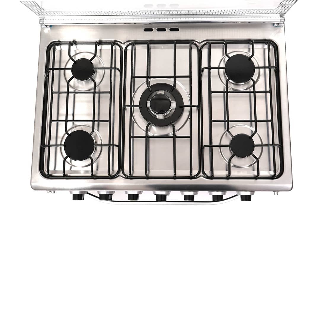 Cuisinière ASTECH 5 feux 80x60 avec four à gaz full option INOX – 80MIS. – Image 3