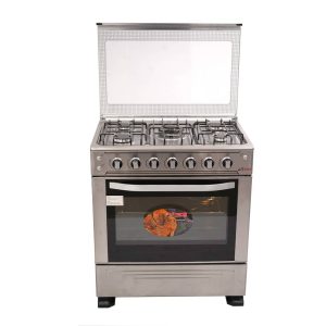 Cuisinière ASTECH 5 feux 80×60 avec four à gaz full option INOX – 80MIS.