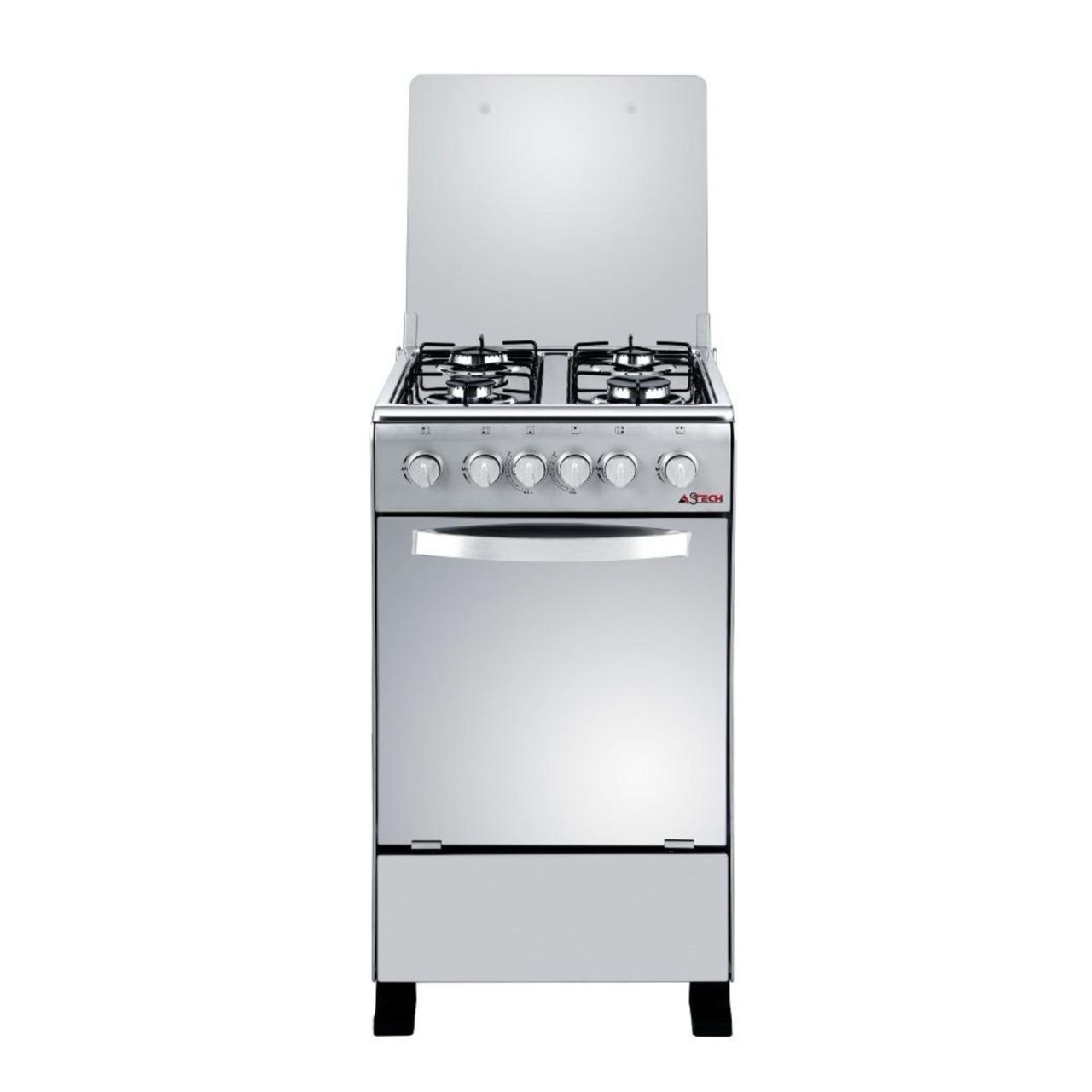 Cuisinière ASTECH 4 feux 50x50 à gaz avec four à gaz inox – CSI50MS.