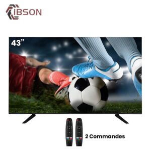 TELEVISEUR IBSON 43″ SMART ANDROID + 2 TÉLÉCOMMANDES – IB0043FU1S.